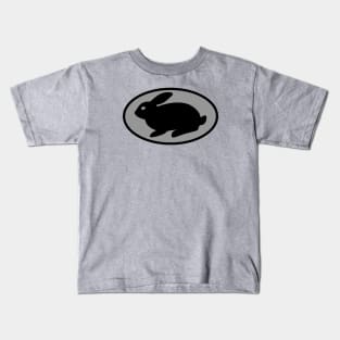 black print rabbit gray Kids T-Shirt